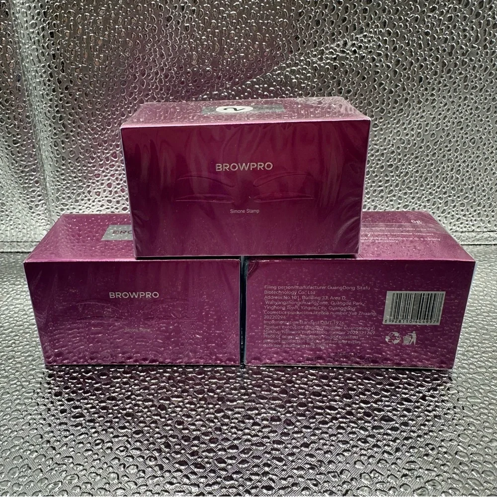 Lot‎ 3 Browpro Eyebrow Simone Stamp #2 Natural Looking Light Brown (Unibrow) NEW